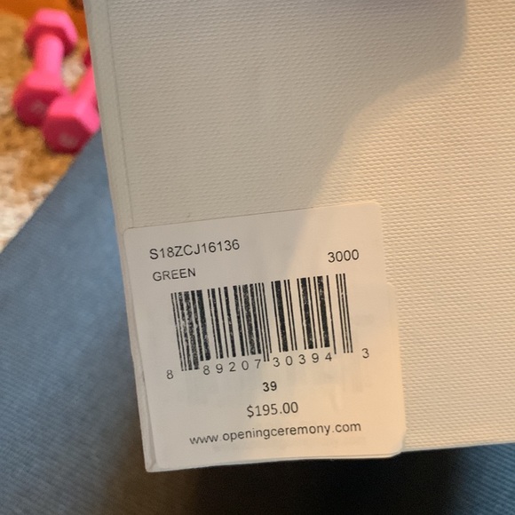 Opening Ceremony Green Glitter Tennis Shies Sneakers Worn Once 39 US 8.5 - Picture 7 of 7